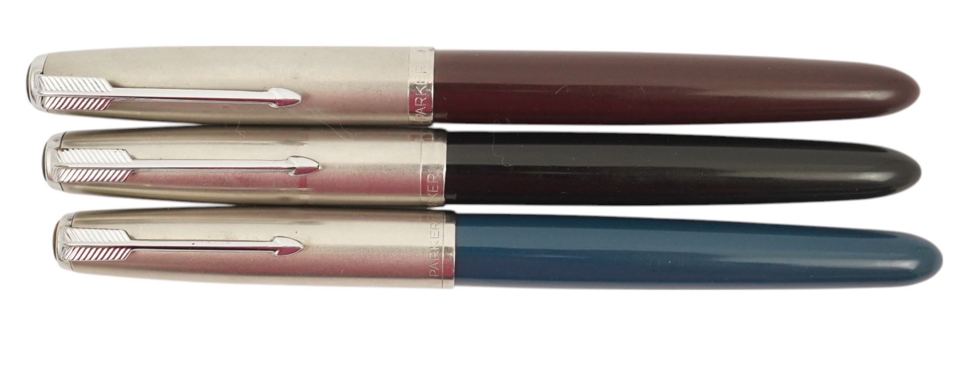 Three various Parker ‘51’ fountain pens. Condition - fair to good